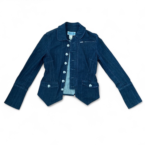 Seven7 Dark Blue Denim Jacket Size S - Picture 8 of 11